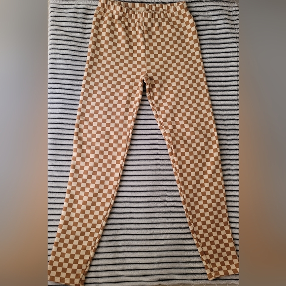 Gap Girl Checkered Sherpa-Lined Leggings Size 14-16 XXL - Picture 1 of 3